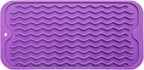 Silicone Dish Drying Mat for Multiple Usage,Easy clean,Eco-friendly,Heat-resistant Silicone Mat for Kitchen Counter or Sink,Refrigerator or Drawer Liner Purple S 12 inches x 6 inches