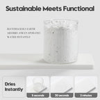 3PCS Bathroom Sink Vanity Trays, Quick Stone Drying Mat Dish Soap Dispenser Sponge Holder for Kitchen Counter, Diatomaceous Earth Water Absorbing Caddy Organizer, White