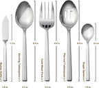 Alata Cube 65-Piece Forged Stainless Steel Flatware Set Cutlery Set with Utensil-Serving Set, Silverware Set Service for 12, Mirror Finish, Dishwasher Safe