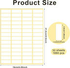 1680 Pcs Rectangle Labels 0.5" x 1.5" White Writable Name Label Stickers Blank Paper Stickers Self-Adhesive File Folder Labels for Document Bottle Cup School Office Classification
