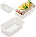 SJ Silicone Bread Loaf Pan with Metal Reinforced Frame, 9.5 x 5 in Non-stick Silicone 1 lb Loaf Pan for Baking, 2 Pack Durable Bread Pan for Oven Dishwasher Safe - Cream