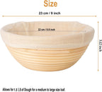 Banneton Bread Proofing Basket Set of 4PCS 9 Inch Round Sourdough Dough Proofing Bowls for Sour Dough Bread Baking Supplies, Proofing Basket or Home Sourdough Bakers Baking