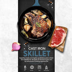 Utopia Kitchen Saute Frying Pan 3 Piece Set, Cast Iron Chefs Pan, Pre Seasoned Cast iron Skillets, 6, 8 & 10 Inches, Easy Use in the Oven, Stove, Grill, or Campfire, Teal