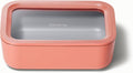 Caraway Glass Food Storage - 6.6 Cup Glass Container - Ceramic Coated Food Container - Non Toxic, Non Stick Lunch Box Container with Lids - Dishwasher, Oven, & Microwave Safe - Perracotta
