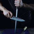 Sharpening Steel Knife Sharpener Rod Round 12 Inches Honing Steel for Knives Dark