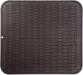 Silicone Dish Drying Mat for Multiple Usage,Easy clean,Eco-friendly,Heat-resistant Silicone Mat for Kitchen Counter or Sink,Refrigerator or Drawer Liner Coffee XL 18 inches x 16 inches