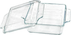Small 1-QT Square Tempered Glass Casserole Dish with Lid, Mini Clear Glass Casserole Cookware with Glass Lid