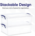 Superio Storage Bins with Lids, Clear Plastic Containers for Organizing, Stackable Totes, BPA Free, Odor Free, Organizer Boxes for Home, and Dorm (4 Pack, 22.7 Qt)