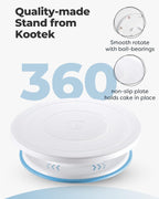 Kootek 71PCs Cake Decorating Kit, Baking Supplies Tools - Includes Cake Stand Turntable, 12 Icing Piping Tips, 2 Frosting Spatulas, 3 Scrapers, 50+2 Piping Bags, Coupler, Video Tutorial, Booklet