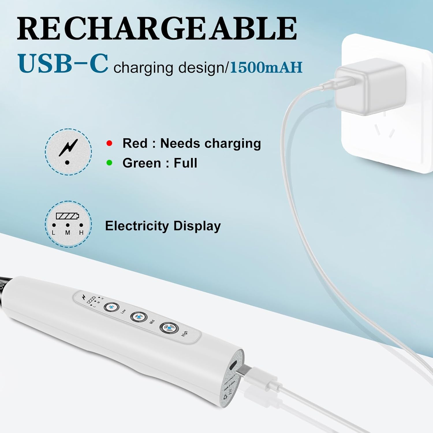 Milk Frother Handheld for Coffee, Electric Whisk 3 Speed Adjustable, Drink Mixer with Stainless 3 Whisks, Rechargeable Hand Frother Wand, Foam Maker for Latte Cappuccino Hot Chocolate Egg White