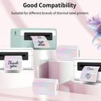 3x2 Inch Transparent Thermal Labels Stickers, Holographic Transparent Pink Direct Thermal Labels, Self-Adhesive Clear Waterproof Stickers for Logo Design- 200 Sheets