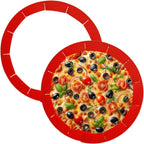 Adjustable Pie Crust Shields Baking Protectors, Silicone Cover Ring Fits 8-11.4 Inch Pies, Baking Pie Pizza Crust Shield Protector Cover for Edges (Red-2pcs)