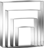 Square cookie cutters ANCKNE Stainless Steel Rectangle Biscuit Molds Square Pastry Molds Fondant Cake Cookie Cutter Set (2 "and 3" and 4 "and 5") 4pcs