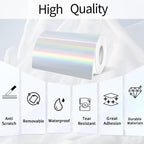 2x4 Inch Holographic Thermal Labels, Silver Direct Thermal Stickers Label, Self-Adhesive Glitter Thermals Printer Sticker Labels, Perforation Line Design- 200Pcs/ 1 Roll