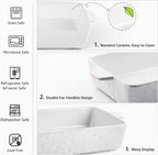 4 QT Baking Dish, Casserole Dishes for Oven, 9x13 Baking Pan with Handles, Lasagna Pan Deep, Ceramic Casserole Dish Oven Safe for Baking, Lasagna, Kitchen, Wedding Gift (White)