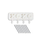 Fancy Sprinkles Serena XO Cakesicle Mold Includes 8 Clear Acrylic Sticks, for Baking & Dessert Decorating, Oven Safe