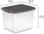 Sterilite 12-Pack Plastic Storage Bins w/ Lids, Shelf Totes Large Clear Totes, 50 Qt, Gray