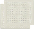 WILLKOMMEN Kitchen Sink Mat, 12" x 10" Dish Drying Mat, Sink Protector Mats for Bottom of Kitchen Sink, Fast Draining Sink Mats Grid, 2 Pack Cream White