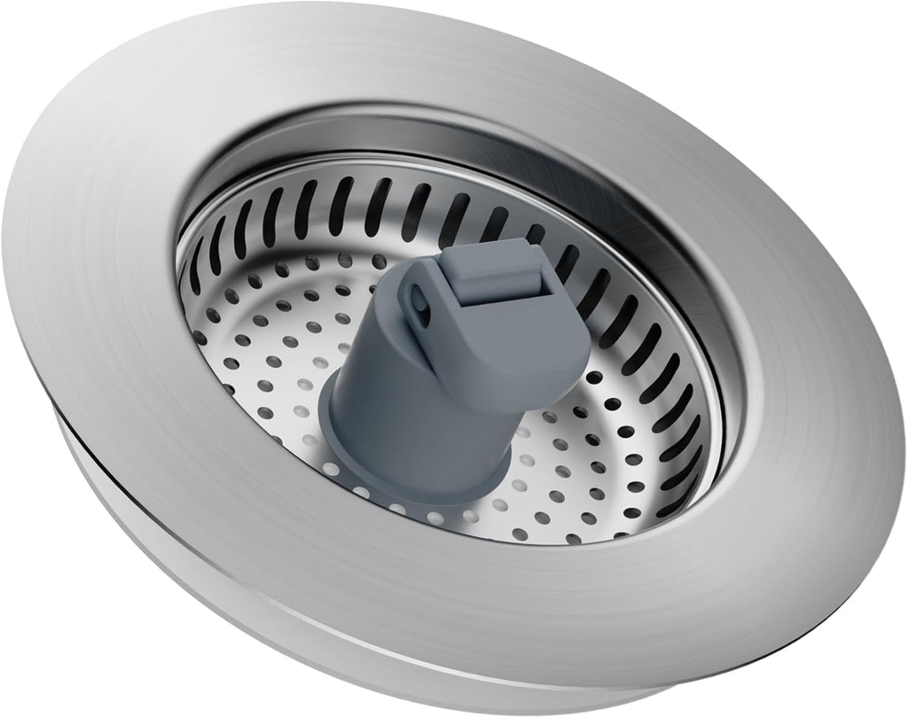 Hibbent 3 in 1 Kitchen Sink Drain Strainer, Stainless Steel Drain Stopper Combo, Pop Up Sink Stopper, Anti-Clogging Metal Basket Strainer with Handle for US Standard 3-1/2" Drain