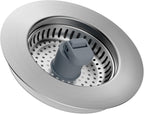 Hibbent 3 in 1 Kitchen Sink Drain Strainer, Stainless Steel Drain Stopper Combo, Pop Up Sink Stopper, Anti-Clogging Metal Basket Strainer with Handle for US Standard 3-1/2" Drain