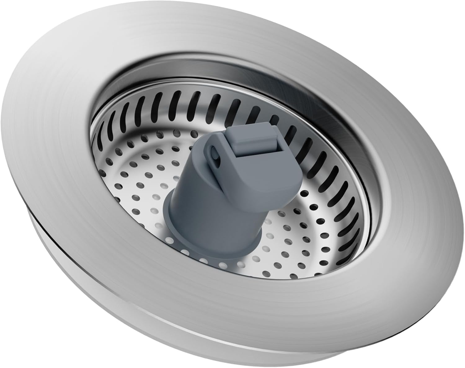 Hibbent 3 in 1 Kitchen Sink Drain Strainer, Stainless Steel Drain Stopper Combo, Pop Up Sink Stopper, Anti-Clogging Metal Basket Strainer with Handle for US Standard 3-1/2" Drain