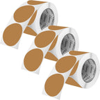 Perco Kraft Brown 3-Inch Round Circle Dot Sticker Labels - Multi-Roll Pack (3 Rolls, 500 Labels Each) - Permanent Adhesive, Natural, Cardboard-Like Surface - Perforated for Easy Use - Made in USA