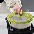 Microwave Splatter Cover Vented Glass Splatter Guard Lid with Collapsible Silicone for Food as Pot Covers Plate 10.8 inch for 6 7 8 9 10 inch Plate Bowl