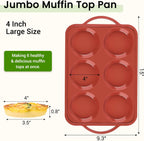 JOERSH 2 Pack 4 Inch Jumbo Silicone Muffin Top Pan with Metal Frame, Non Stick Silicone Egg Mold for Oven, Large Whoopie Pie Baking Pan for English Muffin, Breakfast Sandwich, Egg Bite, Hamburger Bun