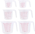 Unbreakable Plastic Measuring Cups 6 Piece Food-Grade Measuring Jugs, 250ml/500ml/1000ml- Capacity, Stackable and Dishwasher-Safe, Great for Oil, Vinegar, Flour, More Essential Kitchen Tools