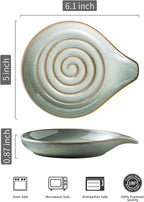 LAUCHUH Spoon Rest, 5" Large Spoon Holder for Stove Top Ceramic Spoon Rest Spatula Rest for Kitchen Utensils, Ladle, Coffee Spoons, Cooking spoons, Spatula, Tongs, Christmas, Unique Gray