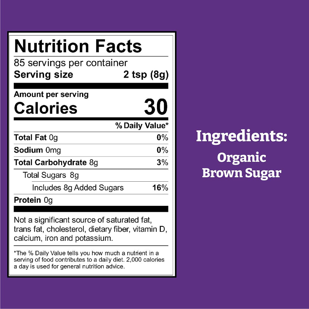Wholesome Sweeteners 24-Ounce Organic Dark Brown Sugar, Fair Trade, Non GMO, Gluten Free & Vegan, Sugar for Baking and Glazing, 6 Pack