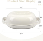 Enameled Cast Iron Dutch Oven Pot with Lid, Oval Dutch Oven for Bread Baking, Bread Oven for Homemade Sourdough Bread Baking, 5qt, White