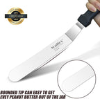 Walfos Icing Spatula, Stainless Steel Cake Spatula with Sturdy and Durable Handle Cake Decorating Spatula - Multi purpose Use for Home, Kitchen or Bakery (6” Angled + 8" Straight)…