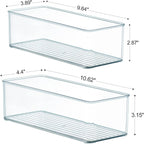 Hudgan 8 Pack Clear Plastic Drawer Organizers Set, Stackable Deep Drawer Organizer for Makeup Vanity and Desk, 2 Sizes Tall Bathroom Drawer Organizer