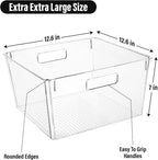 Extra Large Clear Plastic Storage Bins, Perfect for Kitchen Organization or Pantry Organization and Storage, Laundry Room, Fridge, Freezer Organizer Plastic Storage Containers for Organizing