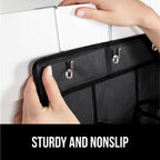 GORILLA GRIP Over the Door Shoe Organizer, 24 Large Breathable PVC Pockets, Space Saving Hanging Storage Holder, Closet Rack Hanger Holds Up to 40 lbs, Hangs on Closets for Shoes 2 Pack, Black