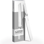 Misen Serrated Bread Knife - High-Carbon Japanese AUS8 Steel - Perfect for Soft Foods, Bread, Pastries, and Fruits - Verstatile Slicer, Razor-Sharp Edge, Durable Blade, Ergonomic Handle - 10", White