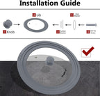 Universal Lid for Pots, Pans and Skillets - Walfos Tempered Glass Pan Lid with Heat Resistant Silicone Rim, BPA Free Large Pot Lids Fits 9.5", 10" and 11" Diameter Cookware, Dishwasher-Safe, Grey