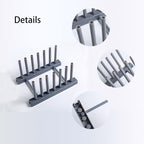 Gray Plate Racks Organizer for Cabinet, 4 Pack Plastic Plate Rack Stand Keep Dry for Dish, Bowl, Cutting Board, Bakeware, Serving Tray and More, Desk Mail Sorter Organizer 6 Slots Removable