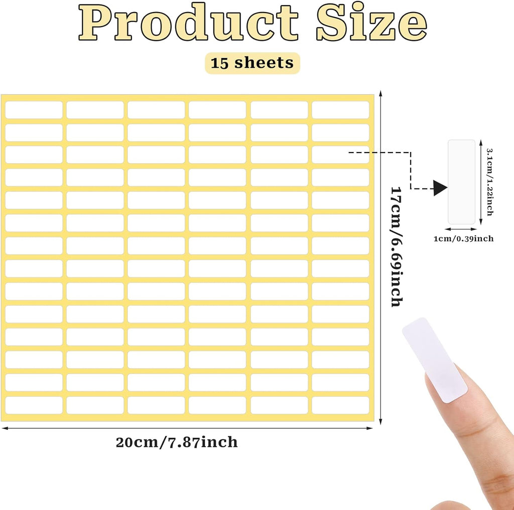 1260 Pcs Matte White Labels Stickers Small Blank Labels Removable Sticky Price Tags Labels Stickers for Jars Boxes School Office Kitchen (10 X 31 mm)