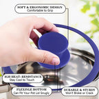 JoyTube Universal Pot Pan Lids Replacement Knob, Silicone Heat Resistant Pan Cover Holding Handles BPA Free Dishwasher Safe Fits Skillets and Kitchen Cookware (Pack of Two-Blue)