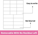 STARLIBOO White Removable Labels, Removable Colored Labels Stickers, Self-Adhesive Rectangular Stickers Water/Oil/Tear Resistant for Storage/Classroom/Home (2 Size, 300 Labels)