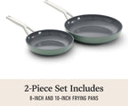 Calphalon® Ceramic Nonstick 8" and 10" Frying Pan Set, Silver Ash