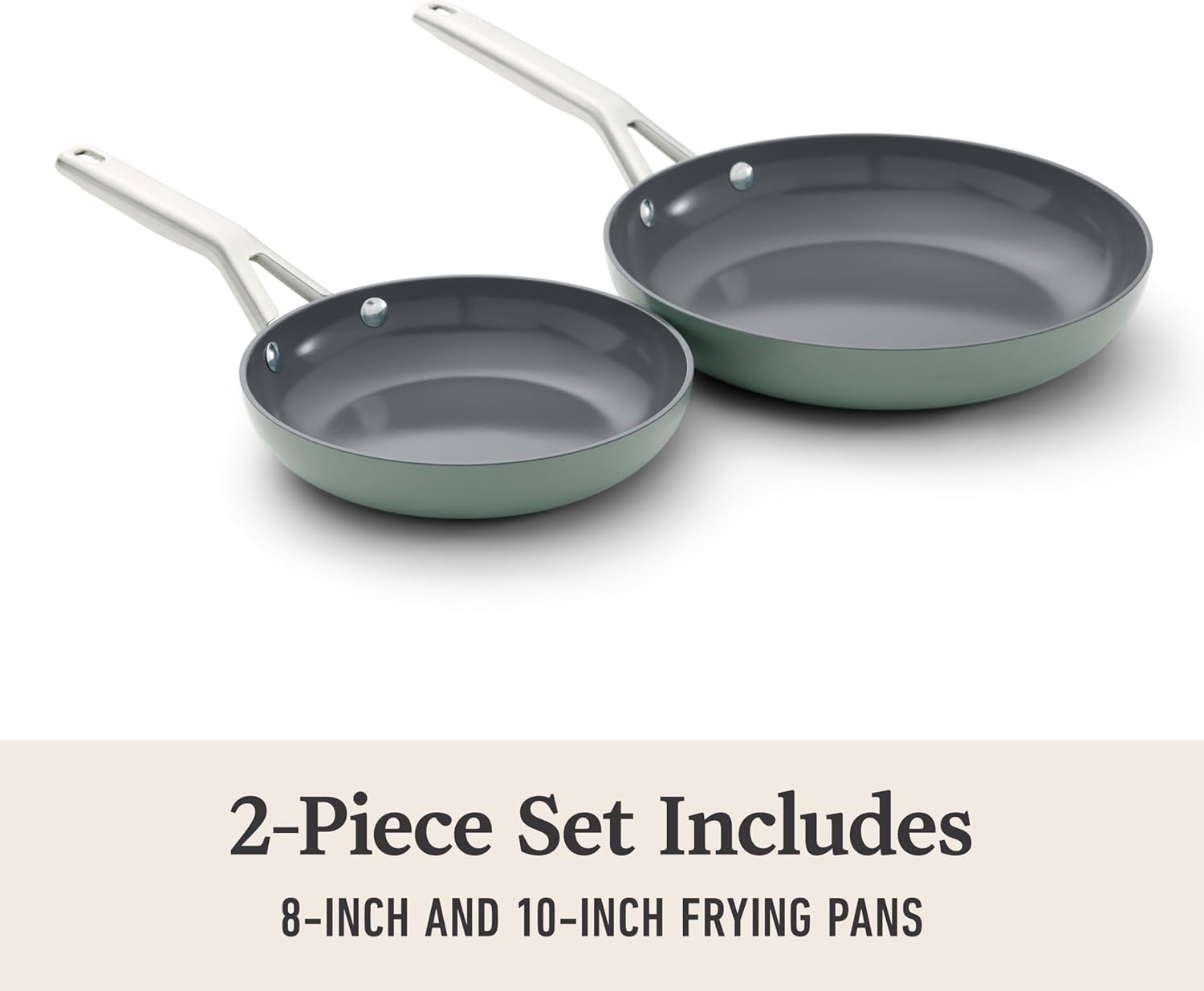 Calphalon® Ceramic Nonstick 8" and 10" Frying Pan Set, Silver Ash