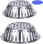 SUS304 Stainless Steel Roof Dome Drain Cover Strainer Anti-Clogging Atrium Grate 2pcs/pk (Φ: 7 inch-5 Packs)
