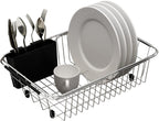 Adjustable Over Sink Dish Rack Stainless Steel Dish Drying Rack On Counter or in Sink, Rustproof