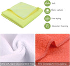 SINLAND 5 Color Assorted Microfiber Dish Cloth Towels Best Kitchen Cloths Cleaning Cloths with Poly Scour Side 12"x12" 5Pack (Pink+Blue+White+Yellow+Green)