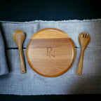 Extra Large Wooden Salad Bowl - 12“ x 5” Acacia Wood Serving bowl with 2 servers, Large Fruit bowl for food with serving utensils, Housewarming Wedding Christmas Gift
