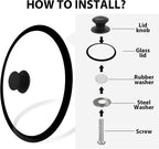 11 inch Tempered Glass Lid for Pots, Frying Pans and Skillets, Silicone-Edged Rim Replacement Cover with Silicone Knob Handle, Dishwasher Safe