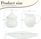 Ceramic Sugar and Creamer Set, Cream Pitcher Sugar Bowl with Lid and Spoon, Sugar and Creamer Container for Coffee Bar (4)